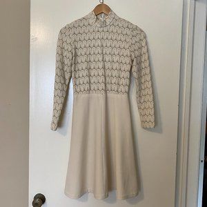 vintage cream and gold handmade midi party dress